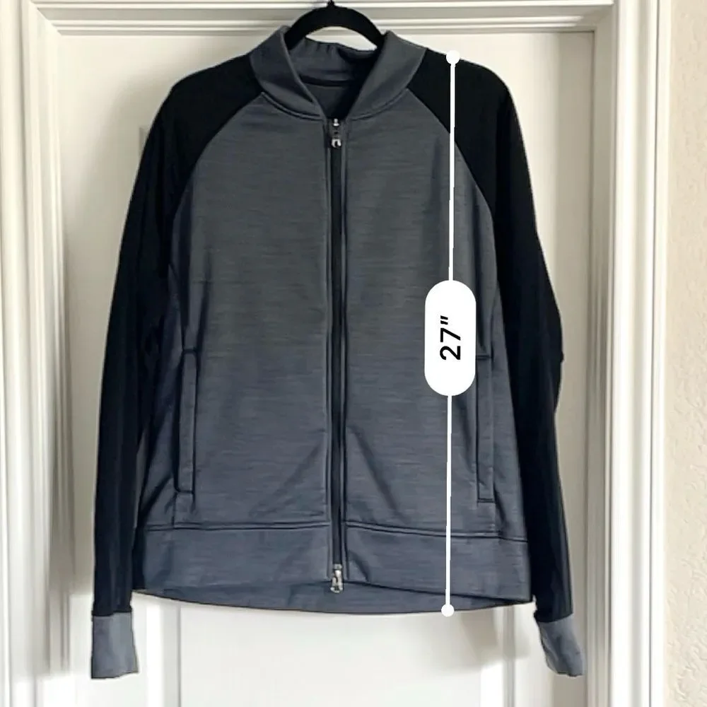 Lululemon Revolution Bomber Heathered Jay Grey / Black Size L